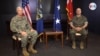 Almirante Craig Faller, jefe del Comando Sur y general David Bellon, jefe del Componente de Marina. [Foto de video original VOA].