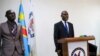 Martin Fayulu au siège de la coalition Lakuma, à Kinshasa, RDC, le 30 septembre 2023.