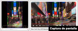 Comparación clip viral (izquierda) con la transmisión de YouTube (derecha).