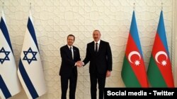 اسحاق هرتزوگ، رئیس جمهوری اسرائیل و الهام علی‌اف، رئیس جمهور جمهوری آذربایجان