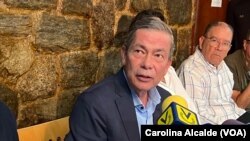 Gerardo Blyde, jefe de la delegación negociadora de la oposición durante una conferencia de prensa el sábado 27 de enero de 2024.