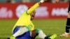 Neymar blessé lors du match entre Uruguay et le Brésil, Montevideo, le 17 octobre 2023.
