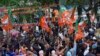 ผู้สนับสนุนพรรครัฐบาล BJP ของอินเดีย ร่วมฉลองชัยชนะผลการเลือกตั้งในรัฐราชสถาน เมื่อวันที่ 3 ธ.ค. 2566.