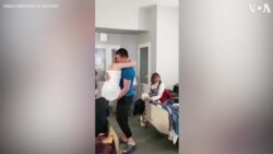 Enfermera ucraniana que perdió piernas en la guerra comparte baile con su esposo
