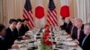美国总统川普与日本首相安倍18号在马阿拉歌庄园共进工作午餐
