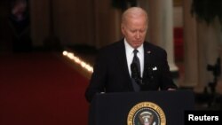El presidente de EEUU, Joe Biden, habla sobre la violencia armada durante un discurso en horario estelar desde la Casa Blanca en Washington, EEUU, el 2 de junio de 2022.