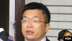 在野的民进党立委 蔡其昌(美国之音 张永泰拍摄)
