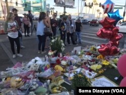Homenaje en Las Vegas a las víctimas de la masacre del domingo 1 de octubre de 2017.