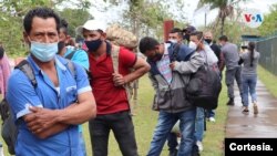 Migrantes nicaragüenses en la frontera de Costa Rica. Cortesía.