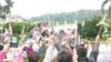 藏青会台湾分会故宫前集会(美国之音申华拍摄)