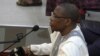 L'ancien président guinéen Moussa Dadis Camara, accusé d'être responsable du massacre et du viol massif de manifestants pro-démocratie en 2009 par des forces liées à une ancienne junte militaire, lors de son procès à Conakry, en Guinée, le 28 septembre 2022.
