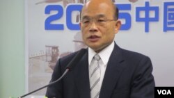 台湾在野党民进党主席苏贞昌(美国之音张永泰拍摄)