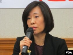 台湾经济部国贸局副局长江文若(美国之音 张永泰拍摄)