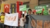 台湾公民团体反对王张会记者会（美国之音张永泰拍摄）