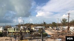 Estela de destrucción dejada por huracán Irma en Islamorada, Florida. Foto: José Pernalete, VOA.