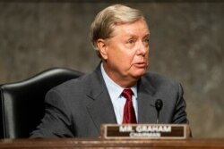 El senador republicano por Carolina del Sur, Lindsey Graham, presidente de la Comisión Judicial, durante una audiencia en el Senado, e 3 de junio de 2020.