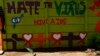 Une fresque devant une clinique à Kumba Iron Ore, en Afrique du Sud.