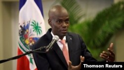 El presidente de Haití, Jovenel Moise, habla durante una conferencia de prensa sobre las medidas relativas al coronavirus, en Puerto Príncipe. [Foto: Archivo]