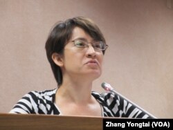 台湾在野党民进党立委萧美琴 (美国之音张永泰拍摄)