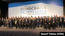A invitación del Grupo de Lima, 59 países se reúnen en la Conferencia Internacional por la Democracia en Venezuela, en busca de una salida a la crisis en el país caribeño.