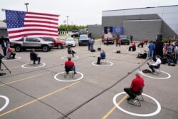 El exvicepresidente del candidato presidencial demócrata Joe Biden habla durante un evento de campaña sobre la fabricación de productos estadounidenses en la sede de la Región 1 del UAW en Warren, Michigan, el miércoles 9 de septiembre.