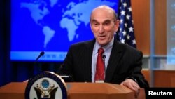 El enviado especial del departamento de Estado para Venezuela, Elliott Abrams, ofreció una rueda de prensa sobre Venezuela el martes en Washington D.C. 