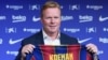 Le nouvel entraîneur néerlandais du FC Barcelone, Ronald Koeman, lors de sa présentation officielle au stade Camp Nou de Barcelone, le 19 août 2020.