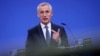 El secretario general de la OTAN, Jens Stoltenberg, asiste a una conferencia de prensa durante una reunión de ministros de defensa de la organización en su sede en Bruselas, Bélgica, el 14 de junio de 2024.