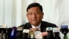 Philippines Secretary to the Cabinet Jose Rene Almendras speaks during a press conference at the Philippine Embassy in Hong Kong, April 23, 2014.