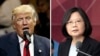 美国总统当选人川普（左）与台湾总统蔡英文