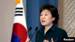 韩国总统朴槿惠3月4日在青瓦台总统府发表讲话