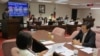 台湾立法院社会福利及卫生环境委员会4月23号的会议现场(美国之音张永泰拍摄)