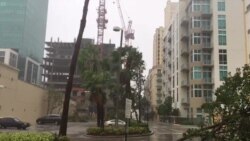 Fuertes vientos de Irma desploman grúa en Miami