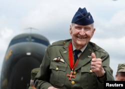 Gail Halvorsen, Berlin Airlift veteran pilot known as Candy Bomber, attends a celebration to mark the 70th anniversary of the Berlin Airlift at the U.S. Army's airfield in Wiesbaden, Germany, June 10, 2019.
