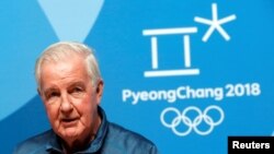 国际反兴奋剂机构(WADA)主席里迪2018年2月8日见记者（路透社）