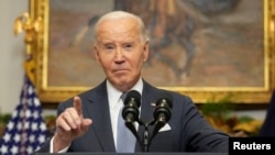 El presidente de Estados Unidos, Joe Biden, habla en Washington después de que los rebeldes sirios anunciaron la derrota y salida de Siria del presidente Bashar al-Assad, el domingo 8 de noviembre en Washington, EEUU.