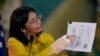 La vicepresidenta de Venezuela, Delcy Rodríguez, durante un encuentro con el cuerpo diplomático acreditado en Venezuela, el 8 de agosto de 2024. 
