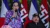 El presidente de Nicaragua, Daniel Ortega, y su esposa y vicepresidenta, Rosario Murillo, durante un discurso en Managua el 2 de septiembre de 2020.