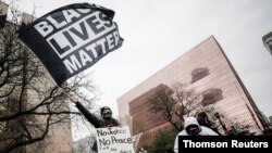 Manifestaciones en contra de la violencia policial durante el juicio de Derek Chauvin en Minneapolis, Minnesota. 