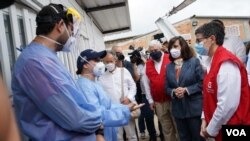 La ministra de Asuntos Exteriores de España, Arancha González Laya, llegó a Cúcuta para conocer de la situación de los refugiados venezolanos. Le acompañó la canciller colombiana Claudia Blum.