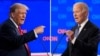 ARCHIVO - Esta combinación de fotografías muestra al entonces candidato presidencial republicano Donald Trump y al presidente Joe Biden durante un debate organizado por CNN, el 27 de junio de 2024 en Atlanta. 