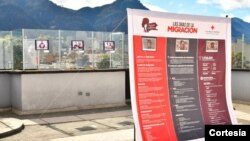 Exposición fotográfica de la campaña Las Caras de la Migración, de la Cruz Roja Colombiana, seccional Bogotá y Cundinamarca. [Foto: Cortesía Cruz Roja]