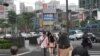 周二，雨过天晴，台北行人大街漫步