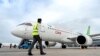 อากาศยาน C919 ที่ท่าอากาศยานนานาชาติฮ่องกง เมื่อ 13 ธันวาคม 2023 (ที่มา:AP)