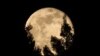 Full moon known as wolf moon over Permet